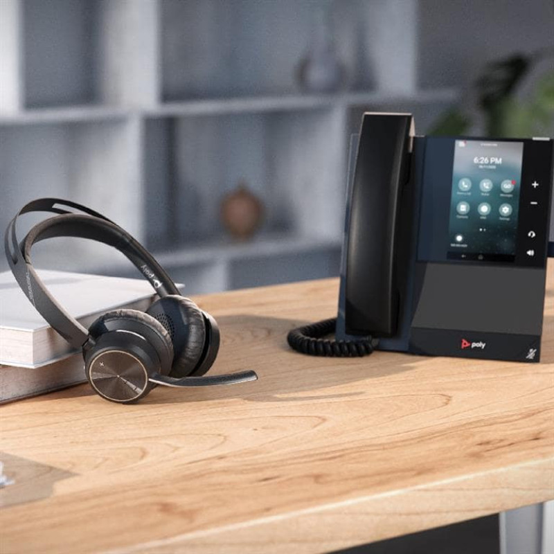 Poly Гарнітура комп'ютерна стерео On-ear Voyager Focus 2-M, USB-A, Bluetooth, всеспрямований, ANC, Acoustic fence, сертифікати Microsoft Teams, Zoom, Google Meet, чорний (77Y85AA)