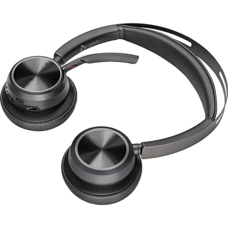 Poly Гарнітура комп'ютерна стерео On-ear Voyager Focus 2-M, USB-A, Bluetooth, всеспрямований, ANC, Acoustic fence, сертифікати Microsoft Teams, Zoom, Google Meet, чорний (77Y85AA)