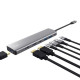 Trust Адаптер Trust Dalyx 7in1 USB-C> 2xUSB-А 3.2/2xUSB-С/2xHDMI/Display Port, Алюміній, 0.16м, Сірий (25661_TRUST)