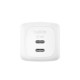 Зарядное устройство Belkin 2xUSB-C PD50W GaN PPS + cable USB-C to USB-C 1.0m white (WCH019KQ1MWH-B6)