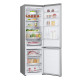 LG Refrigerator with bottom freezer, ref-277l, freez.-107l, 2doors, A++, inv., fresh zone, silver (GW-B509FNUW)