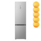 LG Refrigerator with bottom freezer, ref-277l, freez.-107l, 2doors, A++, inv., fresh zone, silver (GW-B509FNUW)