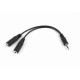 Кабель мультимедійний 3.5mm M to 2x3.5mm F 0.1m Cablexpert (CCA-415-0.1M)
