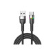 Дата кабель USB 2.0 AM to USB-C 1.0m 3A LED black Essager (EXCT-XCD01)