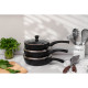 ARDESTO Deep Fry pan with lid Gemini Livorno, 24cm, aluminium, black (AR1224A)