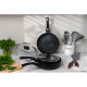 ARDESTO Deep Fry pan with lid Gemini Livorno, 24cm, aluminium, black (AR1224A)