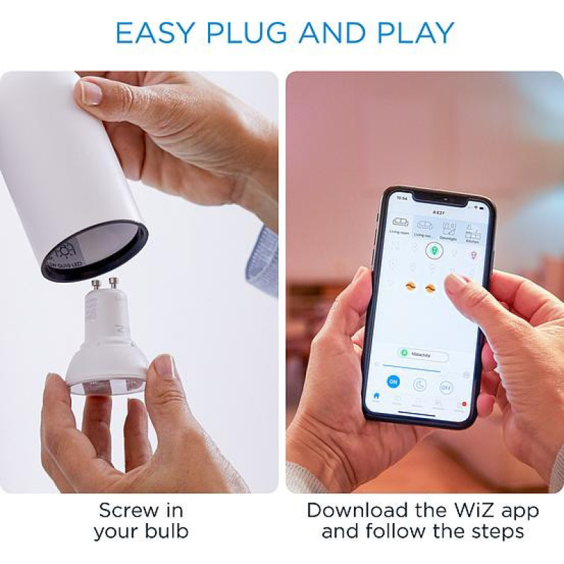 WiZ Smart lamp GU10 4.7W, 50W, 345Lm, 2700-6500K, Wi-Fi (929002448302)