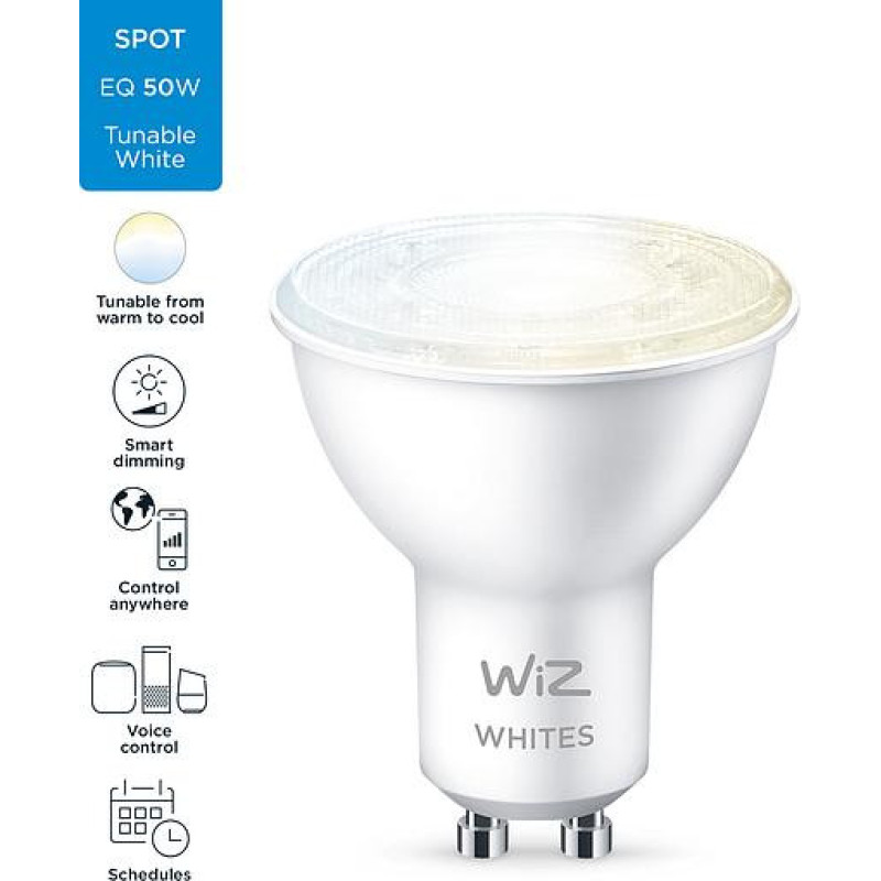 WiZ Smart lamp GU10 4.7W, 50W, 345Lm, 2700-6500K, Wi-Fi (929002448302)