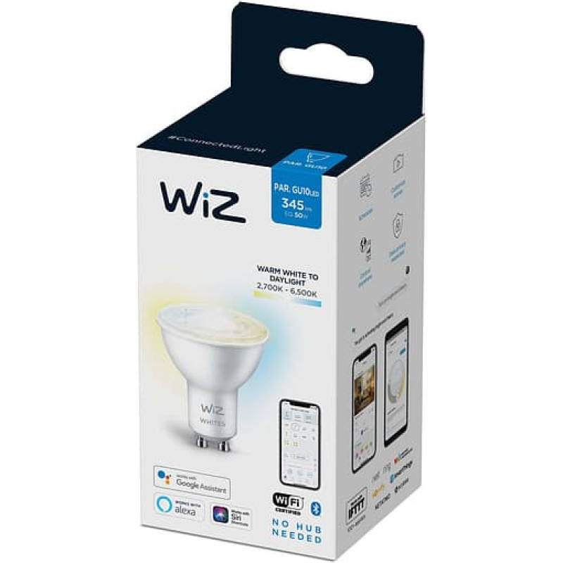 WiZ Smart lamp GU10 4.7W, 50W, 345Lm, 2700-6500K, Wi-Fi (929002448302)