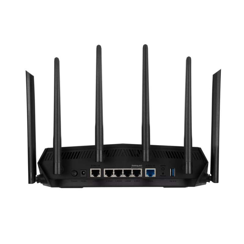 ASUS Router TUF-AX6000 4xGE LAN 1x2.5GE LAN 1x2.5GE WAN 1xUSB3.2 MU-MIMO OFDMA MESH gaming AURA RGB (90IG07X0-MO3C00)