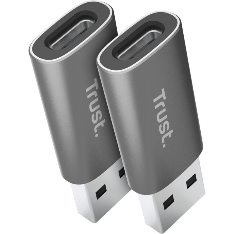Trust adapter Calyx USB-C > USBA3.2, 2шт, black (25573_TRUST)