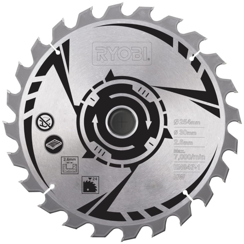 Ryobi Диск пиляльний SB254T24A1 254х30-24T (5132002621)