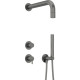 Deante Shower set Silia with mixer, shower head, hand shower, handle - concealed, titanium (NQS_D9XK)
