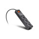 Сетевой удлинитель REAL-EL RS-3 USB CHARGE 1.8m, black (EL122500001)