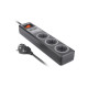 Сетевой удлинитель REAL-EL RS-3 USB CHARGE 1.8m, black (EL122500001)