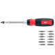 Milwaukee screwdriver, 27 bits, two-component handle, (Hex, PH, SL, PZ, Torx), CrV steel (4932480583)