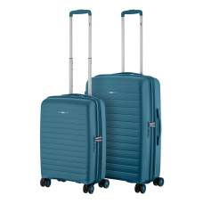 2E Набір валіз 2E, Aero, поліпропілен, (M+S),TSA, 4 колеса, EXP, синій (2E-SPP-AERO-SET2-TB)