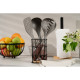 ARDESTO Cutlery stand Midori 11х11х17cm, metal, bamboo, black (AR0905B)