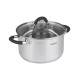 ARDESTO Casserole Gemini Salerno, glass lid, 2.3 l, gray silicone handles, stainless steel (AR1925CS)