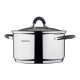 ARDESTO Casserole Gemini Salerno, glass lid, 2.3 l, gray silicone handles, stainless steel (AR1925CS)