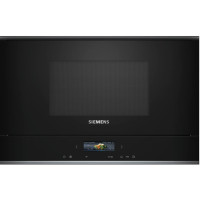Siemens Microwave oven built-in, 21L, electronic control, 900W, grill, display, black (BE732R1B1)