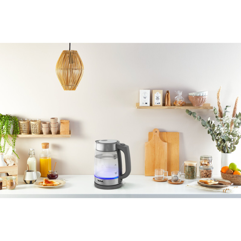 Tefal Electric kettle Glass Kettle, 1,7L, glass, grey (KI740B30)