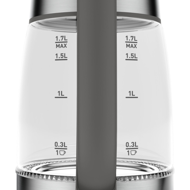 Tefal Electric kettle Glass Kettle, 1,7L, glass, grey (KI740B30)