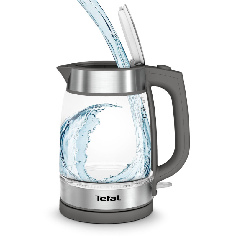 Tefal Electric kettle Glass Kettle, 1,7L, glass, grey (KI740B30)