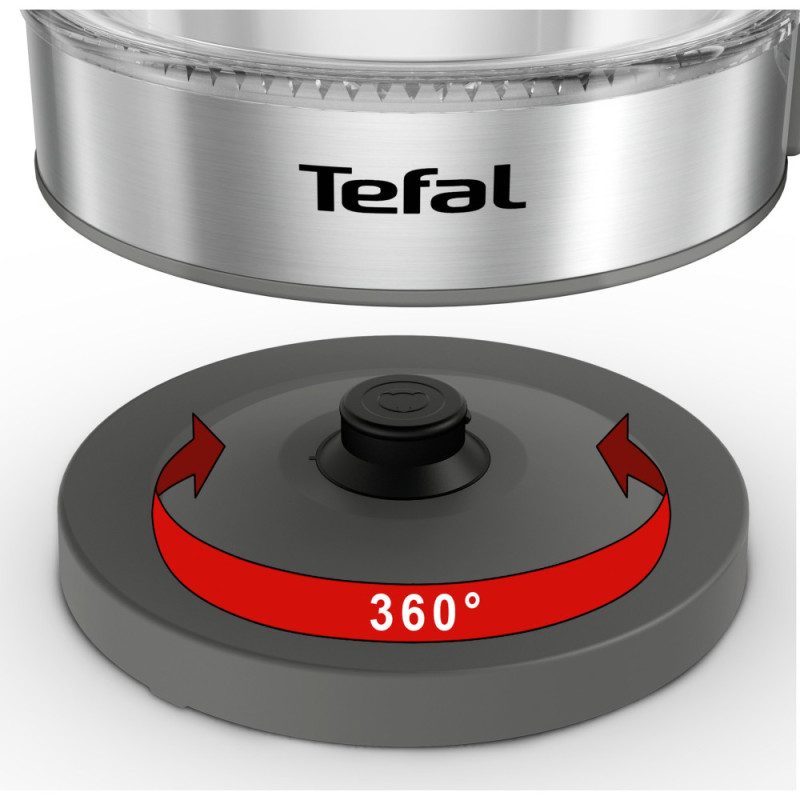 Tefal Electric kettle Glass Kettle, 1,7L, glass, grey (KI740B30)