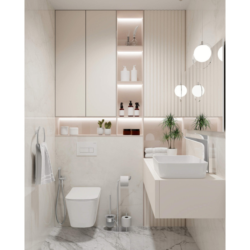 Deante Flush button slim for concealed systems, white (CST_A51P)