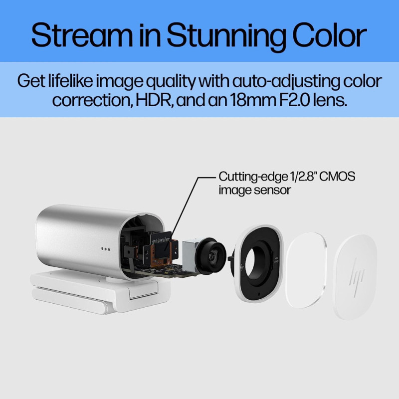 HP Webcam 960 4K Streaming silver (695J6AA)