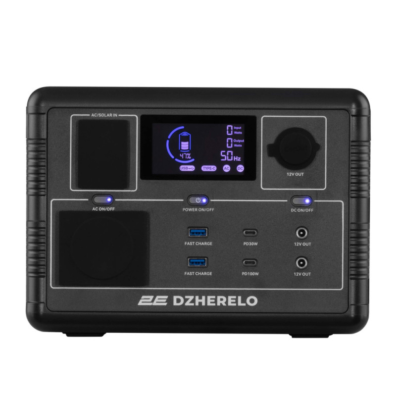 2E Portable Power Station Dzherelo, 600 W, 560 Wh, Fast Charging (2E-PPS06056)