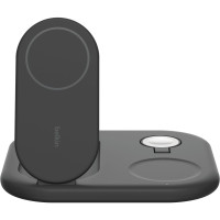 Belkin Зарядний пристрій бездротовий 3в1 Magnetic Foldable iPhone/Watch/AirPods, Qi2 15Вт, чорний (WIZ029VFBK)
