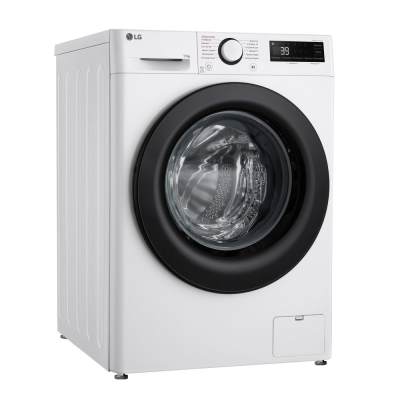 LG Пральна машина фронтальна, 11кг, 1400, A, 57см, дисплей, пара, інвертор, білий (F4Y5ES6W)