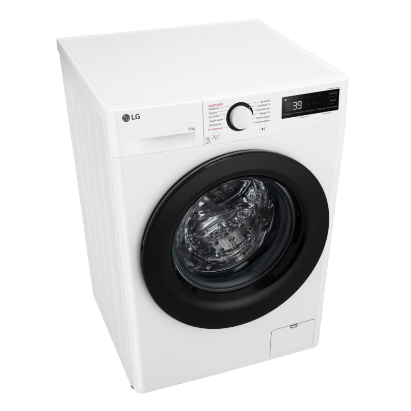 LG Пральна машина фронтальна, 11кг, 1400, A, 57см, дисплей, пара, інвертор, білий (F4Y5ES6W)