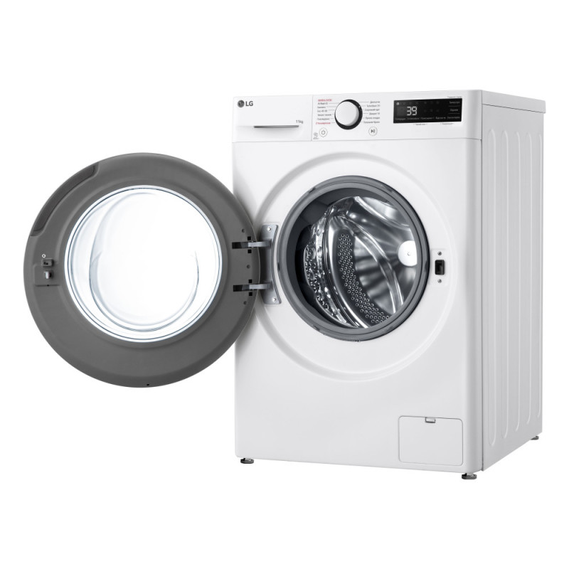 LG Пральна машина фронтальна, 11кг, 1400, A, 57см, дисплей, пара, інвертор, білий (F4Y5ES6W)