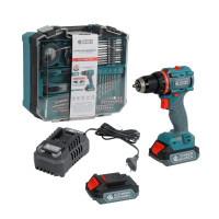 Könner & Söhnen Шурупокрут-дриль ударний акумуляторний Konner&Sohnen KS ID20V-60 KIT 74 18В 1х2А·год 60Нм 0-450·0-1900об/хв LED-світло ЗП набір свердл і біт 74шт кейс 4.3кг (KSID20V-60KIT74)