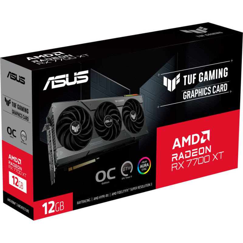 ASUS Graphic Card Radeon RX 7700 XT 12GB GDDR6 TUF OC TUF-RX7700XT-O12G-GAMING