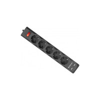 Сетевой фильтр питания Defender DFS 751, 1.8m, 5роз., 2xUSB (99751)