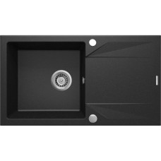 Deante Kitchen sink granite, rectang., with drainboard, 780х440х193mm, bowl - 1, over-mounted, metallic graphite (ZQJ_G113)