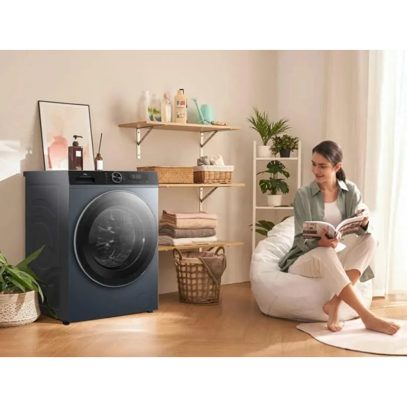 TCL WM front load, 8kg, 1400, A+++, 53cm, display, steam, invertor, grey (FP0834SA1UA)