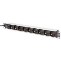 Digitus Пристрій розподілу електроживлення DIGITUS 1U, 8xSchuko, 10A, 250V, запобіжник, вилка C14 (DN-95437)