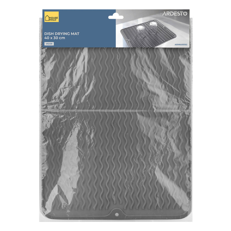 ARDESTO Dish Drying Mat Vigor 40x30cm, silicone, grey (ARHK4101SG) ARDESTO Dish Drying Mat Vigor 40x30cm, silicone, grey (ARHK4101SG)