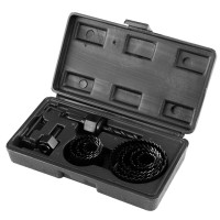 Graphite Коронки по дереву GRAPHITE 19, 22,29,32,38,44,51,64мм, 2 адаптери, кейс 12шт (56T748)