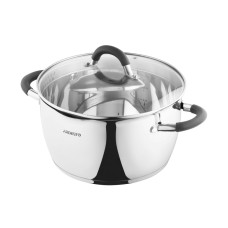 ARDESTO Casserole Gemini, glass lid, 5.5 l, stainless steel (AR1955GS)