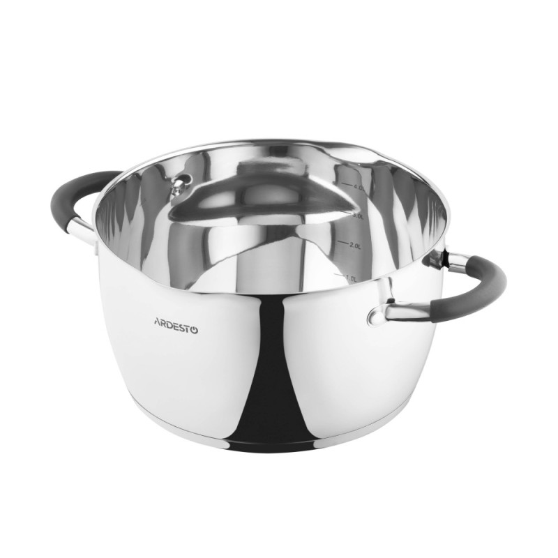 ARDESTO Casserole Gemini, glass lid, 5.5 l, stainless steel (AR1955GS)