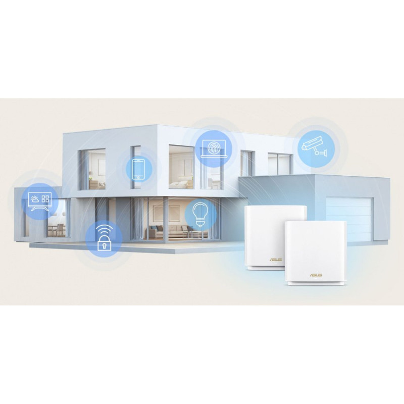 ASUS Маршрутизатор ZenWiFi XT9 1PK AX7800 3xGE LAN 1x2.5GE WAN 1xUSB 3.2 MU-MIMO OFDMA MESH white (90IG0740-MO3B60)