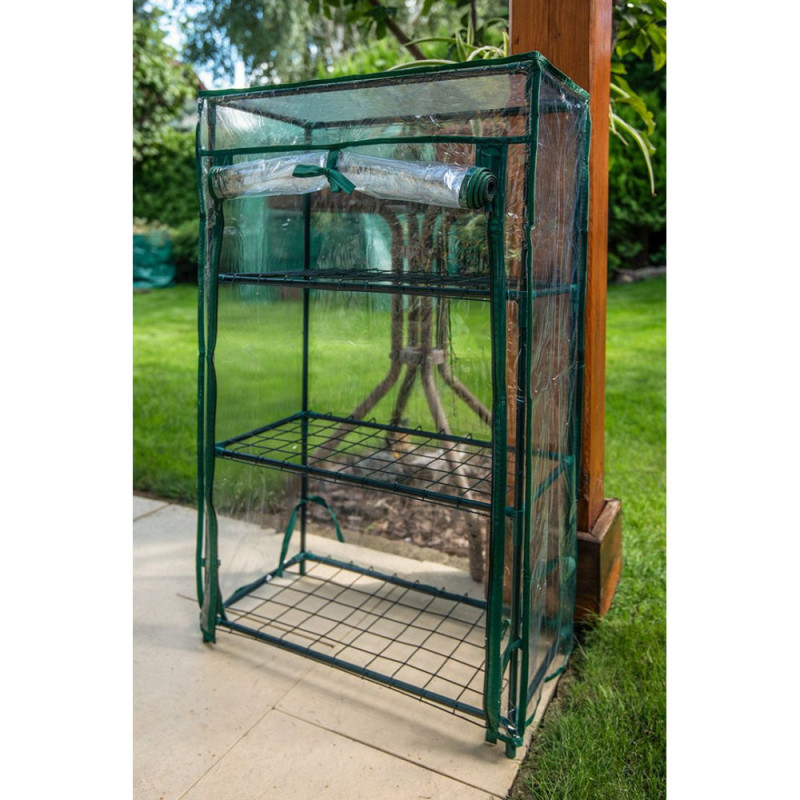 Neo Tools Folding greenhouse 195x143x143, 4 shelves, PE film 135g, green (15-910)