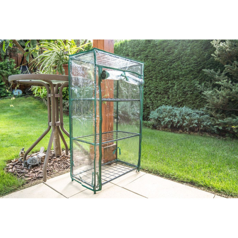 Neo Tools Folding greenhouse 195x143x143, 4 shelves, PE film 135g, green (15-910)