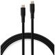 Дата кабель USB-C to USB-C 1.2m UBS3.2 Gen2 10G 100W Chip Silicon Black Vinga (VCPDCCC31012SB)